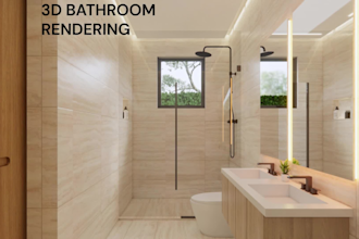 create photorealistic 3d bathroom renderings