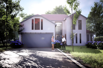 design, render 3d architectural exterior of house, commercial building rendering