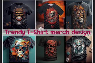do anime custom trendy graphic tshirt design via midjourney ai