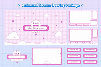 make cute animated kick or twitch overlay design