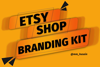 design etsy shop branding kit, banner, logo and etc