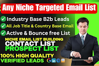 niche targeted valid email list, lead generation, email list building