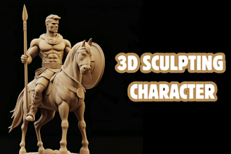 sculpt 3d model character, action figure, toys for 3d printing