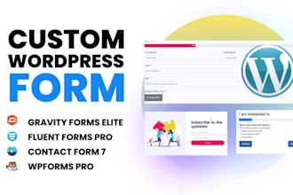 create custom form using gravity forms, fluent forms pro, contact form, wpforms
