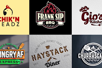 design food, bbq, cafe, coffee shop and restaurant logo
