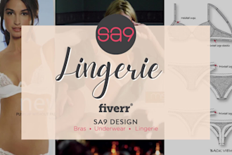 create luxurious lingerie set design, cad, tech pack
