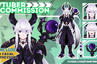 design and rig high quality live2d vtuber avatar for vtube studio in anime style