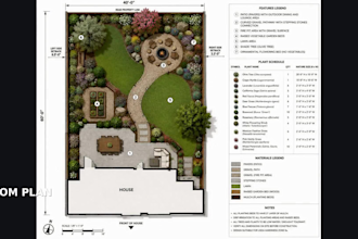 create landscape design, backyard design and realistic 3d rendering
