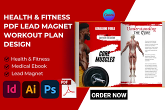 design medical health and fitness ebook pdf lead magnet, workout plan, gym book