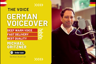 produce a german male voice over in a deep, expressive voice