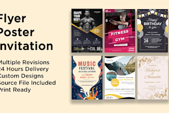 design professional posters, flyers or invitations