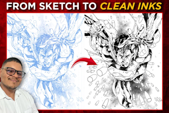 professionally ink your detailed sketches or pencil drawings