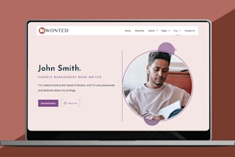 do personal brand website, music portfolio business website, book author website