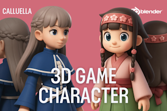 do 3d game character, 3d character modeling, 3d sculpting and 3d printing