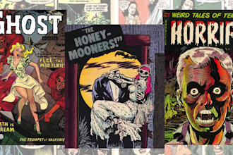 design horror retro comic art and vintage comic cover poster