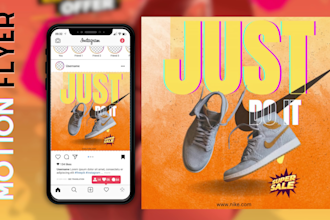 design animated motion flyer for any event, concert, product with graphics