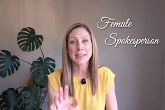 create a mature female spokesperson video for your brand