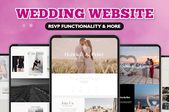 create a wedding website for the wedding invitation and rsvp