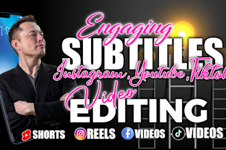 edit instagram reels, tiktok with engaging subtitles and captions