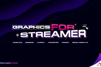 design custom animated stream overlay, live stream graphics