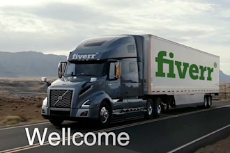 add your brand logo to the logistic truck trailer video