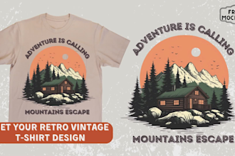 create retro vintage t shirt design and illustration