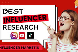 do tiktok, youtube, instagram influencer research for influencer marketing list