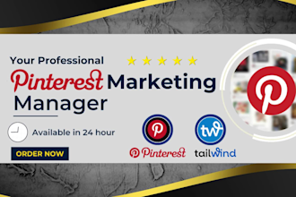 be your professional pinterest marketing manager and tailwind expert