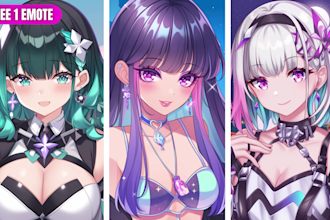 draw custom pngtuber or vtuber model for your streams in anime style