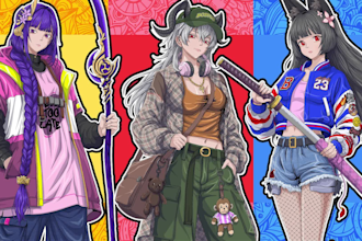draw your game character in stylish harajuku fashion