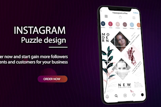 design high resolution puzzle instagram feed