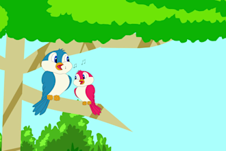 create 2d nursery rhyme and story for kids