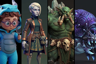 design 3d character modeling for animation, ue, and VR