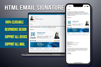create custom and clickable html email signature any device