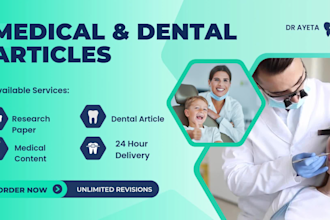 write SEO optimized medical and dental articles with original research