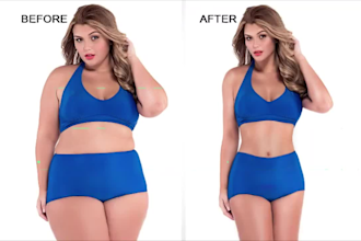 do body and face slimming and reshaping retouch in photoshop