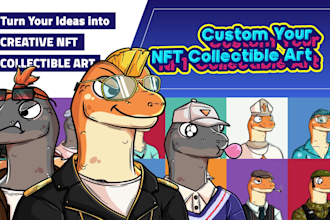 draw animal cartoon, mascot, avatar for nft art illustration