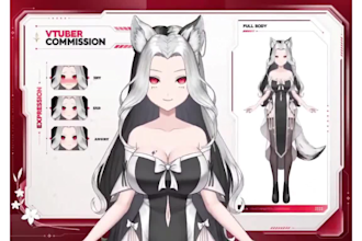 draw and rig live2d vtuber 3d vtuber model dakimakura vtuber commission live2d