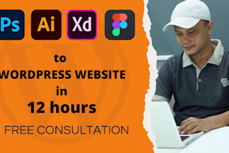 do PSD, ai, xd, to live worpress website with elementor