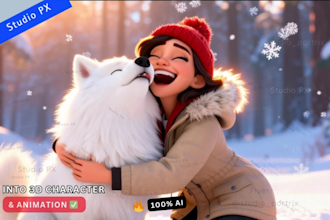 turn you into a 3d disney pixar style character for christmas