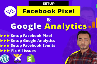 install facebook pixel setup event and google analytics on your website
