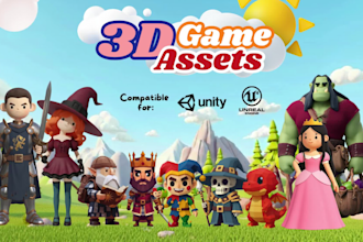 create 3d modelling for game assets and model for 3d videos