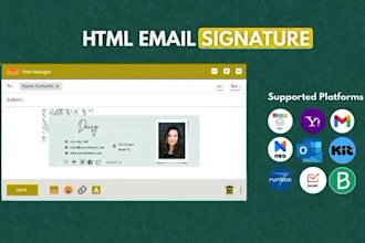 design a professional and customized HTML email signature