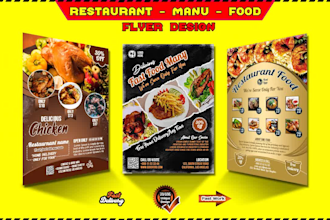 do unique restaurant flyer design or food flyer design