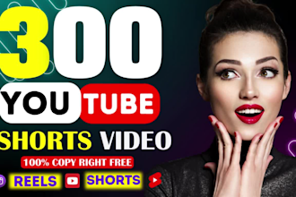 create 300 viral youtube shorts video, motivational shorts or pets funny videos