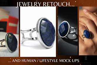 do jewelry retouch and add them in realistic mockups as bonus