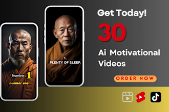 create 30 best ai motivational shorts, reels, tiktok