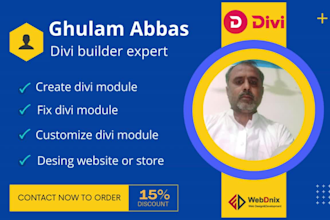 build divi module, convert figma to divi, and fix divi issue