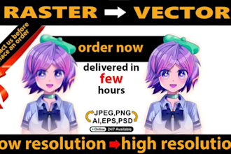 redraw and trace any images, manga, anime, logo into vector