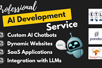 develop ai chatbots, websites, and saas applications using gpt, llms, and rag